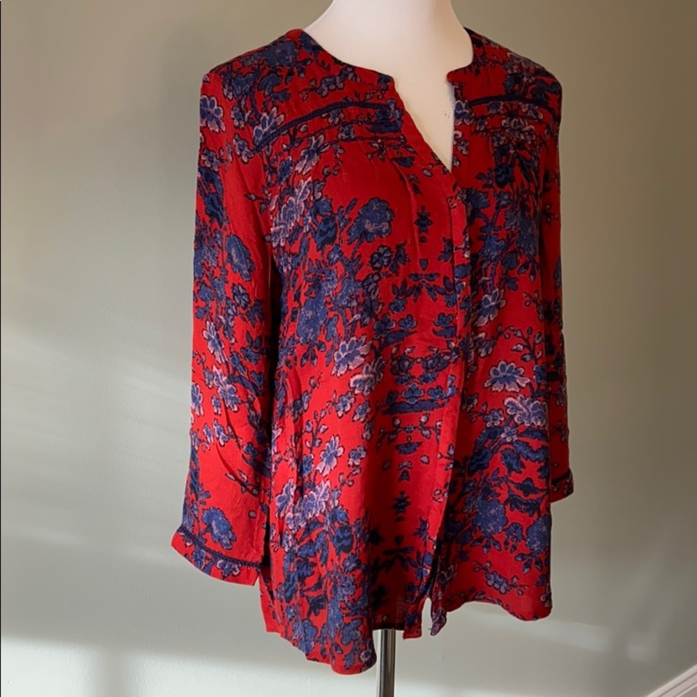 Lucky Brand floral blouse, size large